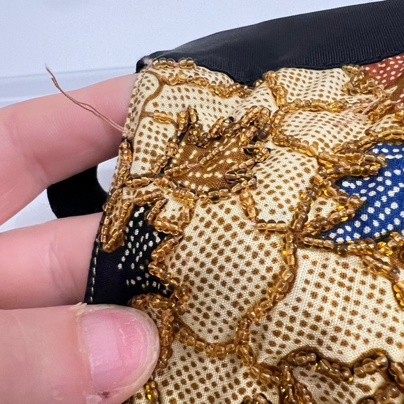 Vintage Moda International Retro Black & Gold Beaded Vest, Size Medium - Picture 4 of 10